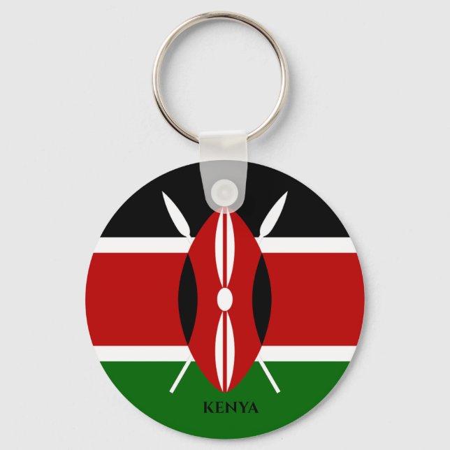 Porte-clés Drapeau du Kenya, Afrique (Recto)