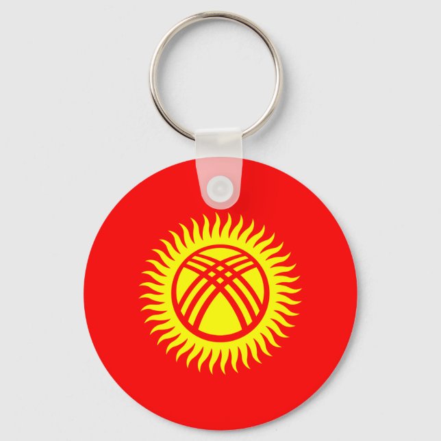 Porte-clés Drapeau du Kirghizistan (Recto)