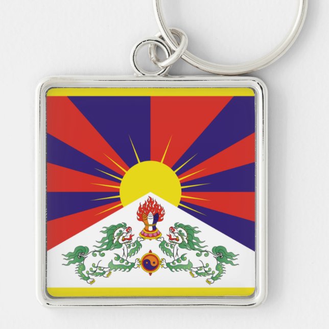 Porte-clés Drapeau du Tibet libre (Devant)