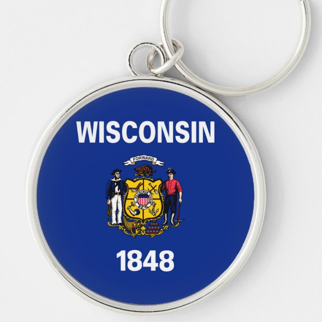 Porte-clés Drapeau du Wisconsin (Devant)