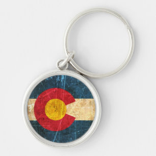 Porte-clés Drapeau éraillé et porté du Colorado