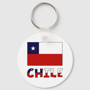 Porte-clés Drapeau et nom du Chili en couleur