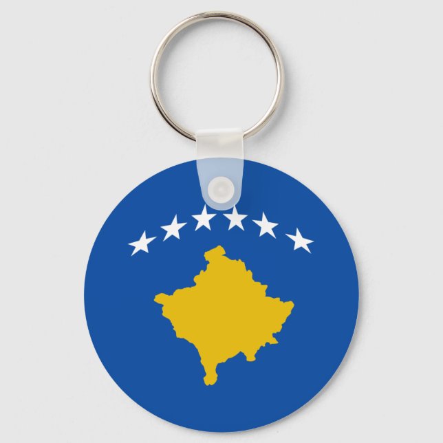 Porte-clés Drapeau Fisheye du Kosovo (Recto)
