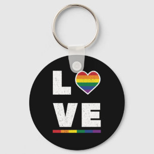 Porte-clés Drapeau Gay pride LGBTQ Distressed Grunge Love