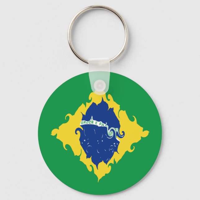 Porte-clés Drapeau gris du Brésil (Recto)