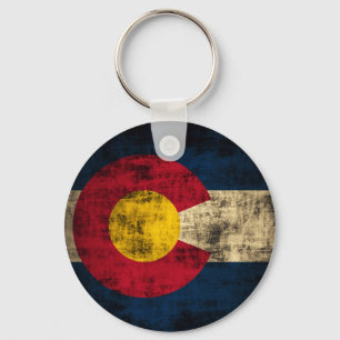 Porte-clés Drapeau grunge du Colorado