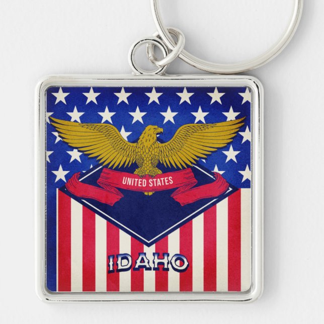 Porte-clés Drapeau Idaho USA (Devant)