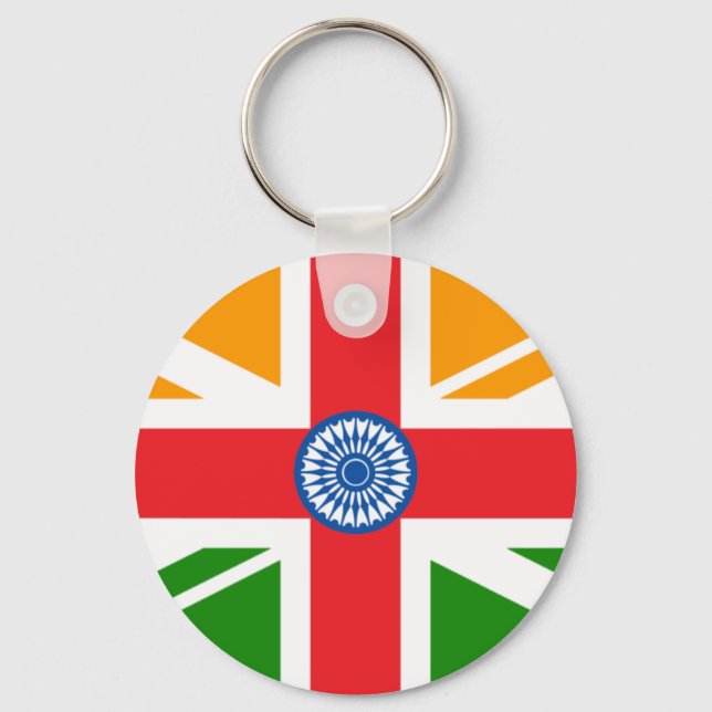 Porte-clés Drapeau indien anglo (Recto)