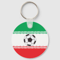 Drapeau iranien avec porte - clé de football