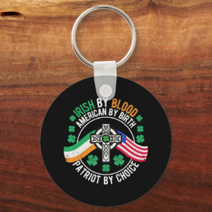 Porte-clés Drapeau irlandais américain Croix celtique Saint P