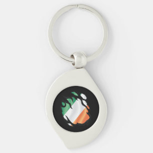 Porte-clés Drapeau irlandais déchiré
