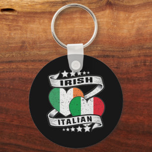 Porte-clés Drapeau irlandais demi-irlandais italien irlandais
