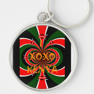 Porte-clés Drapeau Kenya d'inspiration africaine - Art Abstra