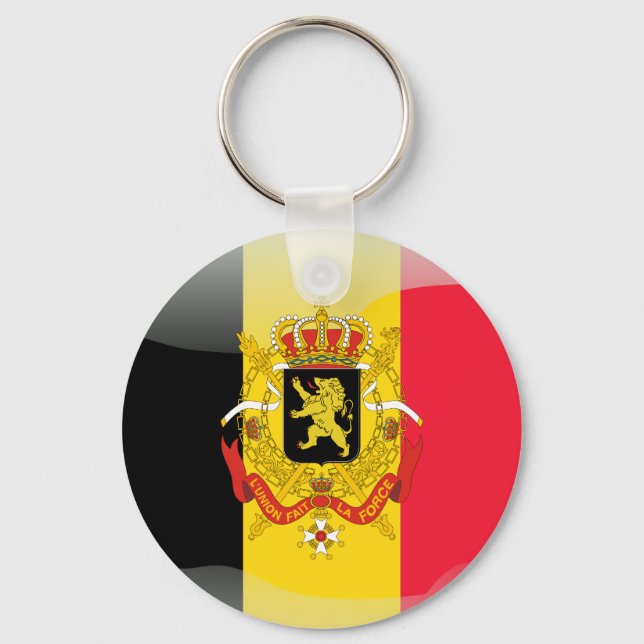 Porte-clés Drapeau laqué belge (Recto)