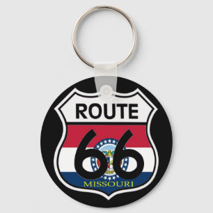Porte-clés Drapeau Missouri Route 66 Bouclier