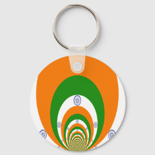 Porte-clés Drapeau national de l'Inde couleurs Kaleidoscope