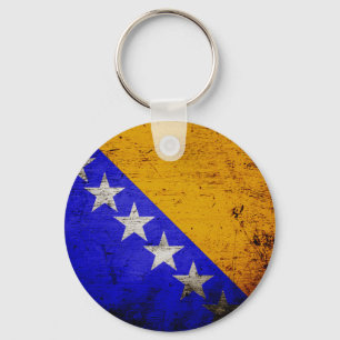 Porte-clés Drapeau noir de Bosnie-Herzégovine