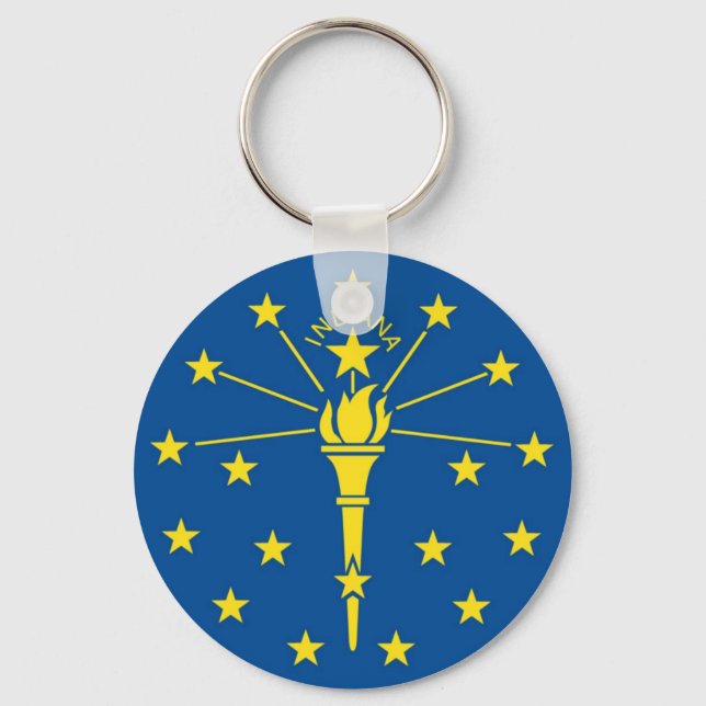 Porte-clés Drapeau officiel de l'État de l'Indiana (Recto)