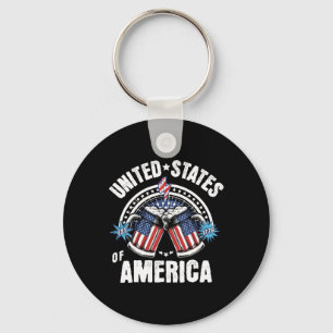 Porte-clés Drapeau Patriotique Américain 4 juillet Bière Usa