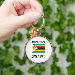 Porte-clés Drapeau personnalisé du Zimbabwe