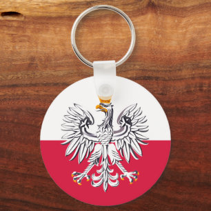 Porte-clés Drapeau polonais & Aigle, vacances en Pologne, voy