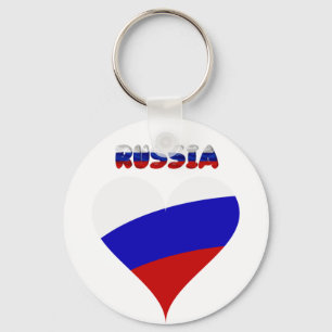Porte-clés Drapeau russe de coeur