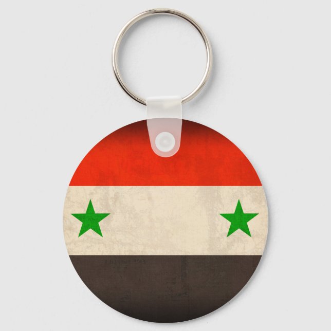 Porte-clés Drapeau syrien Porte - clé en détresse (Recto)