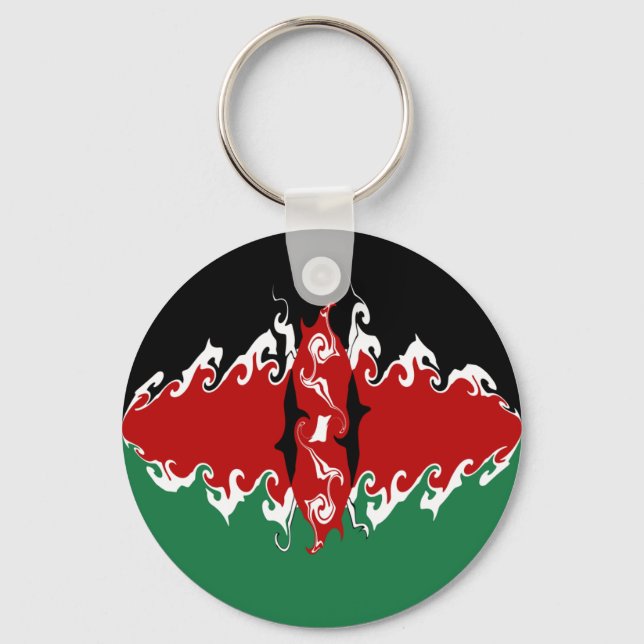 Porte-clés Drapeau unique du Kenya (Recto)