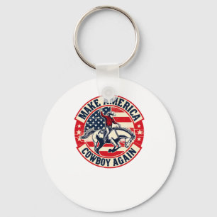Porte-clés Drapeau Usa De Rodéo Western Vintage Rend L'Amériq