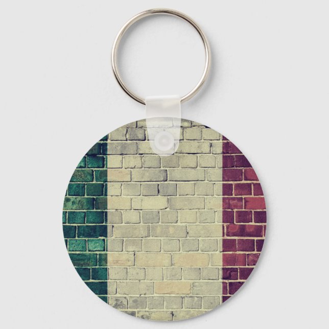 Porte-clés Drapeau vintage Italie (Recto)
