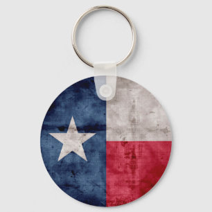Porte-clés Drapeau vintage patiné d'état du Texas