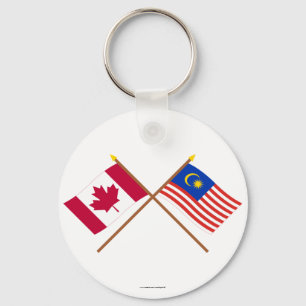 Porte-clés Drapeaux croisés Canada et Malaisie