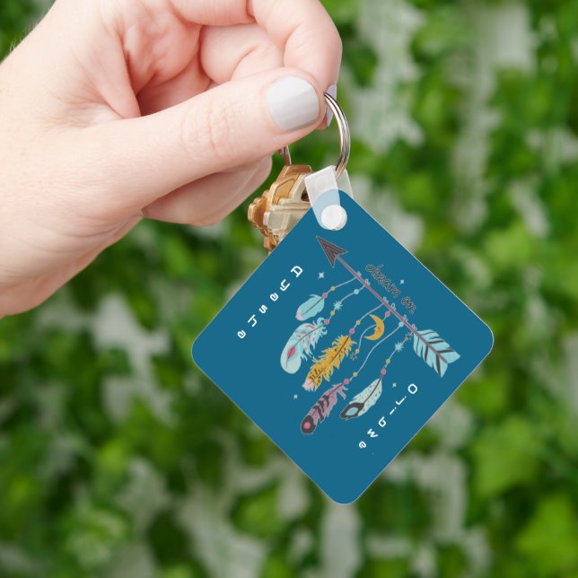 Porte-clés Dream On Boho Tribal Native Custom Tribe/Name (main)