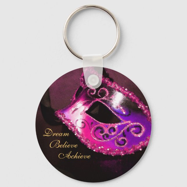 Porte-clés Dream Pink Masquerade Masque Porte - clé inspiré (Recto)