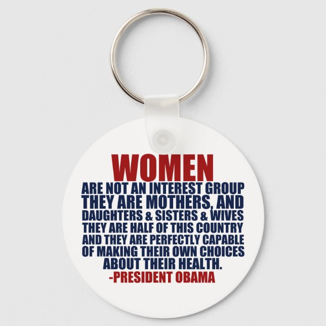 Porte-clés Droits des femmes Citation d'Obama (Recto)
