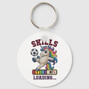 Porte-clés Drôle 67 Compétences Chargement Football Licorne G