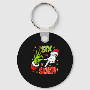 Porte-clés Drôle 67 Main de Père Noël Noël Six Sept Mème Ados