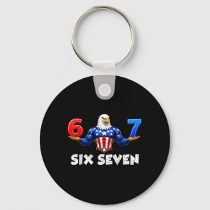 Porte-clés Drôle 67 Six Sept Mème 4 Juillet Aigle
