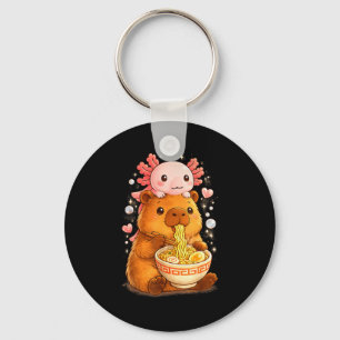 Porte-clés Drôle axolotl nouille anime kawaii et capybara