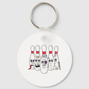 Porte-clés Drôle Beat Up Bowling Pins