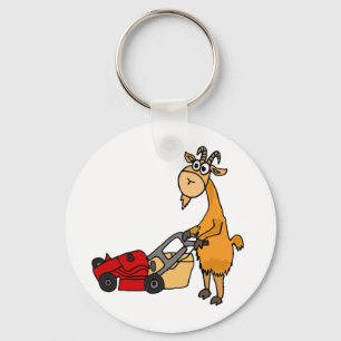 Porte-clés Drôle Billy Chèvre Poussant La Tête De Pelouse Des