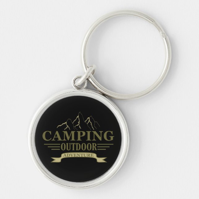 Porte-clés Drôle camper de camping dit pour les campeurs (Devant)