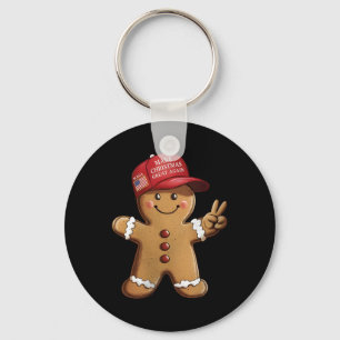 Porte-clés Drôle de bonhomme en pain d'épice Trump rend Noël