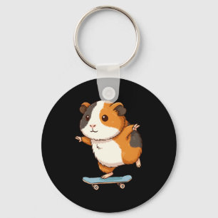 Porte-clés Drôle de cochon d'Inde G Skateur Planche à roulett