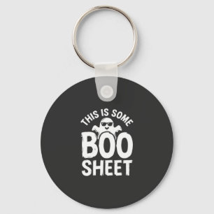 Porte-clés Drôle de feuille de Boo fantôme Halloween Design_1