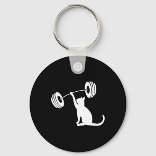 Porte-clés Drôle de fitness poids force gym chat levage pour