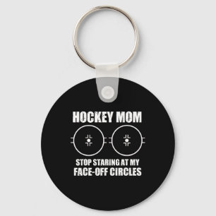 Porte-clés Drôle de maman de hockey disant arrêtez de regarde