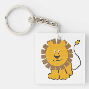 Porte-clés Drôle dessin animé de point de croix Lion