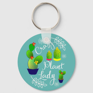 Porte-clés Drôle Dire fou Plante Lady Cute