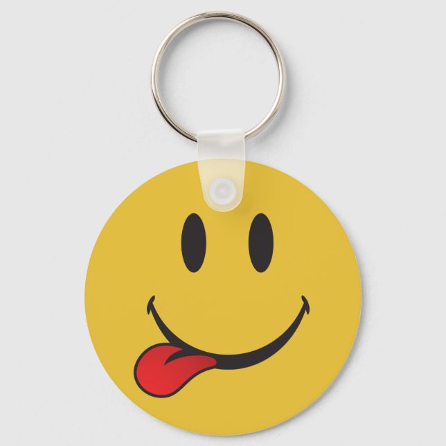 Porte-clés Drôle et mignon Sticking hors langue Emoji (Recto)
